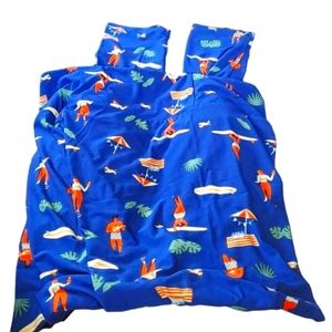 LuLaRoe Bright Blue & Orange Beach Print Leggins Small T/C